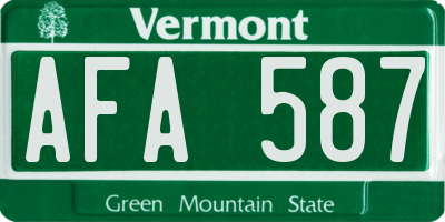 VT license plate AFA587