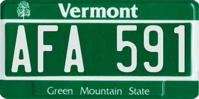VT license plate AFA591