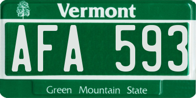 VT license plate AFA593
