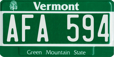 VT license plate AFA594
