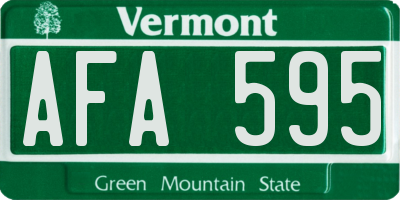 VT license plate AFA595