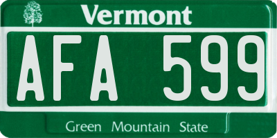 VT license plate AFA599