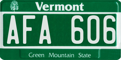 VT license plate AFA606
