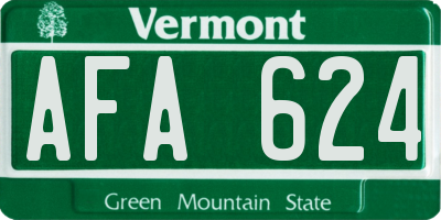 VT license plate AFA624