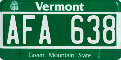 VT license plate AFA638