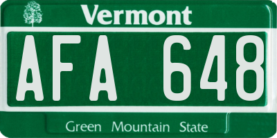 VT license plate AFA648