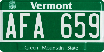 VT license plate AFA659