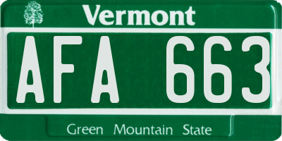 VT license plate AFA663