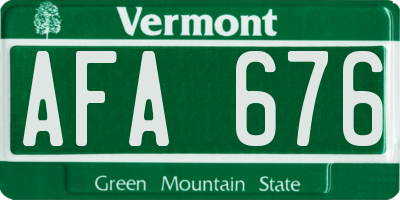 VT license plate AFA676