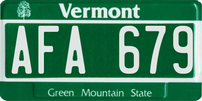 VT license plate AFA679