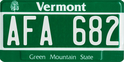VT license plate AFA682