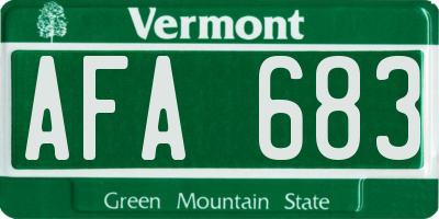 VT license plate AFA683