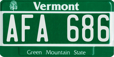 VT license plate AFA686