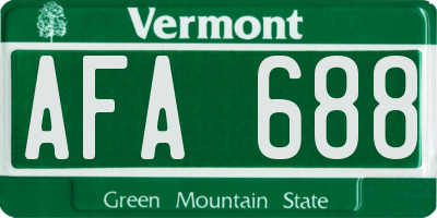 VT license plate AFA688