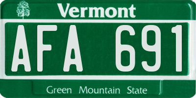 VT license plate AFA691