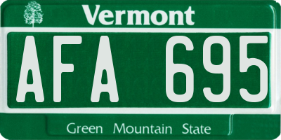 VT license plate AFA695