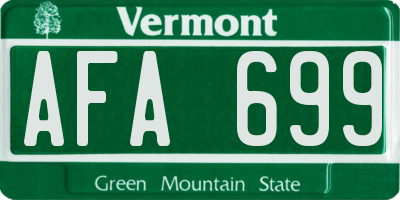 VT license plate AFA699