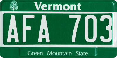 VT license plate AFA703
