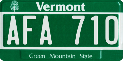 VT license plate AFA710