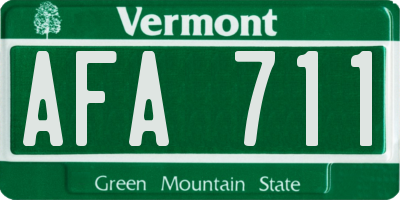 VT license plate AFA711