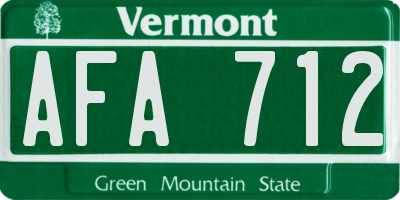 VT license plate AFA712