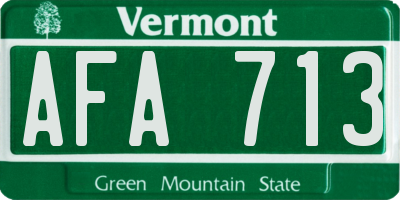 VT license plate AFA713