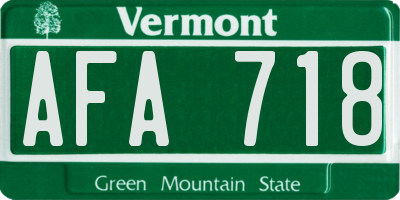 VT license plate AFA718