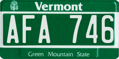 VT license plate AFA746