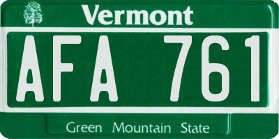 VT license plate AFA761