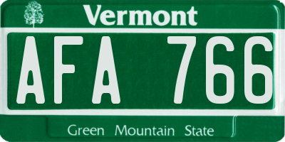 VT license plate AFA766