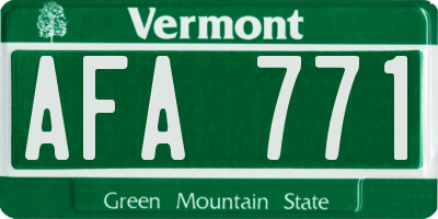 VT license plate AFA771