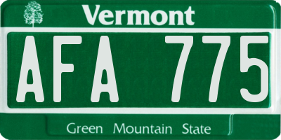 VT license plate AFA775