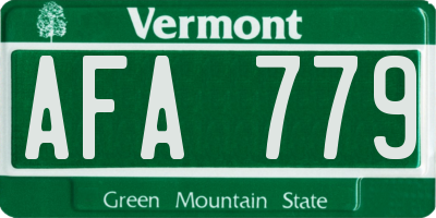 VT license plate AFA779