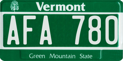 VT license plate AFA780