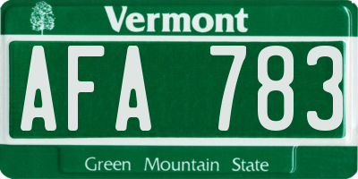 VT license plate AFA783