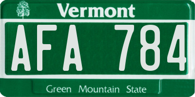 VT license plate AFA784