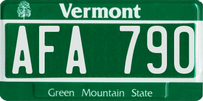VT license plate AFA790