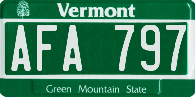 VT license plate AFA797