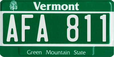VT license plate AFA811