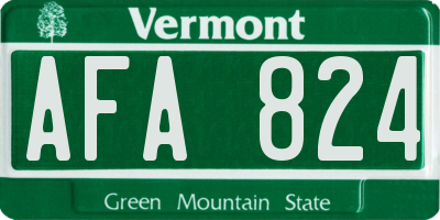 VT license plate AFA824