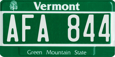 VT license plate AFA844