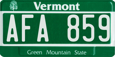 VT license plate AFA859
