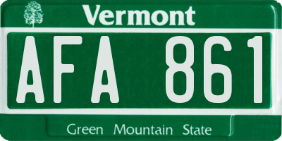 VT license plate AFA861
