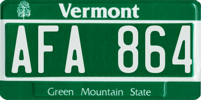 VT license plate AFA864
