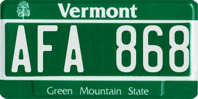 VT license plate AFA868