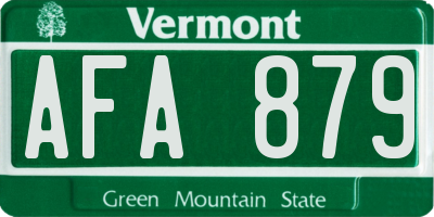 VT license plate AFA879