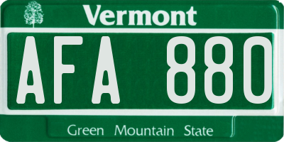 VT license plate AFA880