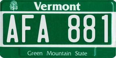 VT license plate AFA881