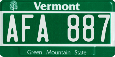 VT license plate AFA887
