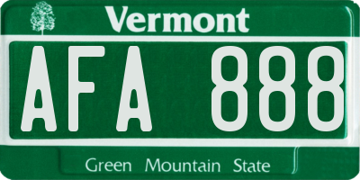 VT license plate AFA888